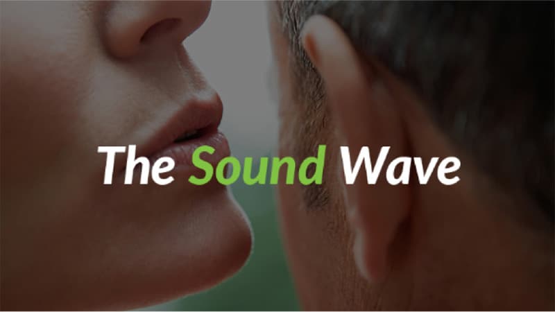 person whispering in ear, the sound wave