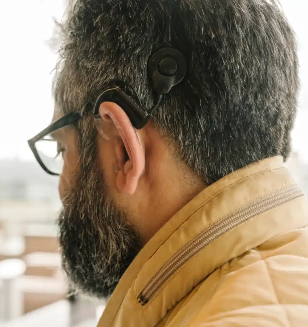 The Cochlear Implant on mid-aged man